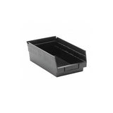 Economy Shelf Bin, Nesting, Conductive, 11-5/8W X 6-5/8D X 4H, (7) Divider Slots, Rear Hanglock, Molded-In Label Holder, Polypro