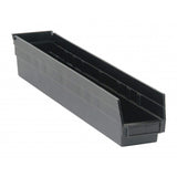 Economy Shelf Bin, Nesting, Conductive, 23-5/8W X 4-1/8D X 4H, (7) Divider Slots, Rear Hanglock, Molded-In Label Holder, Polypro