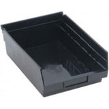 Economy Shelf Bin, Nesting, Conductive, 11-5/8W X 8-3/8D X 4H, (7) Divider Slots, Rear Hanglock, Molded-In Label Holder, Polypro
