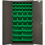 Heavy-Duty 36 Bin Cabinet, 36W X 18D X 72H, 14 Gauge All Welded Construction, Includes: (18) Qus230, (12) Qus240 And (6) Qus250