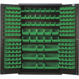 Heavy-Duty 48 Bin Cabinet, 48W X 24D X 78H, 14 Gauge All Welded Construction, Includes: (64) Qus210, (64) Qus220, (24) Qus230, (