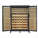Heavy-Duty 60 Bin Cabinet, 60W X 24D X 84H, 14 Gauge All Welded Construction, Includes: (80) Qus210, (90) Qus220, (30) Qus230, (