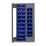 Heavy-Duty 36 Bin Cabinet, 36W X 18D X 78H, Clear Acrylic Door Model, 14 Gauge All Welded Construction, Includes: (20) Qus240 An