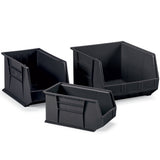 Bin, Stacking Or Hanging, 11W X 18D X 10H, Front/Back/Side Grips, Anti-Slide Lock, (3) Divider Slots, Rear Hanger, Molded-In Lab