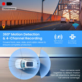 Rexing R4-RD 4-Channel Dash Cam with All-Around 1080p, Built-in 360° Parking Monitor, Wi-Fi, GPS, IR Night Vision