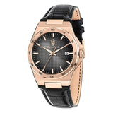 Maserati Velocita Leather Strap Black Dial Quartz R8851153001 MenS Watch