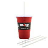 Reusable Party Cups & Lids w/ Straws – 24oz