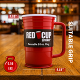 Reusable Red Beer Mug – 24oz