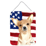 Caroline'S Treasures Usa American Flag Chihuahua Aluminium Metal Wall Or Door Hanging Prints, 16 X 12