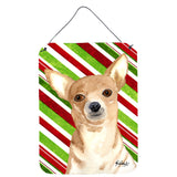 Caroline'S Treasures Candy Stripe Chihuahua Christmas Aluminium Metal Wall Or Door Hanging Prints, 16 X 12
