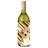 Candy Stripe Chihuahua Christmas Wine Bottle Beverage Insulator Beverage Insulator Hugger Rdr3010Literk