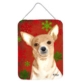 Caroline'S Treasures Red Snowflake Chihuahua Christmas Aluminium Metal Wall Or Door Hanging Prints, 16 X 12