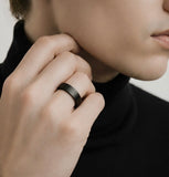 RG600B B.Tiff Black Simplicity 6mm Stacking Plain Ring