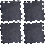 Amerihome Smooth Interlocking Square Rubber Tile Mats - 4 Pack