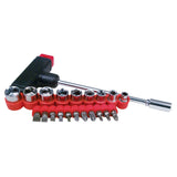 RoadPro RP34120 Portable 21Piece Screwdriver Bit Socket Set with T Bar for Car Truck RV Camper Small Bits Set with Magnetic Ch