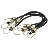 RoadPro RP410 10Inch Mini Jack Straps LightDuty Tiedown Straps Mini Bungee Cords with Hooks CB Mic Holders4 Pack