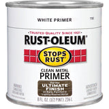 7780730 Rust-Oleum Stops Rust Clean Metal Primer, White, 1/2 Pt.