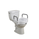 Elevated Raised Toilet Seat With Removable Padded Arms, Standard Seat