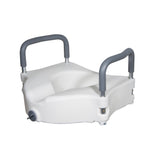 Elevated Raised Toilet Seat With Removable Padded Arms, Standard Seat
