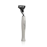 Titan Silver Brushed Aluminum Razor Handle for Mach3 Cartridge