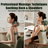 Wireless Bionic Heated Electric Neck and Shoulder Massager with Finger Massager, Portable