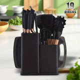 19 sets of kitchen knives with a knife holder, professional high carbon steel stainless steel cooking knife set,holiday gifts