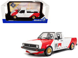 1983 Volkswagen Caddy MK 1 Pickup Truck Red Cowboy Racing Tribute White and Red 1/18 Diecast Model Car by Solido