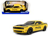 2023 Dodge Challenger SRT Hellcat Redeye Widebody Taxi NYC Hellcab Yellow with Black Hood and Graphics 1/18 Diecast Model Car