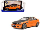 2000 BMW E46 M3 Solido Works Orange Metallic with Matt Black Hood and Carbon Top 1/18 Diecast Model Car by Solido