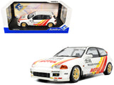 1991 Honda Civic (EG6) RHD (Right Hand Drive) Mugen Racing White with Stripes 1/18 Diecast Model Car by Solido