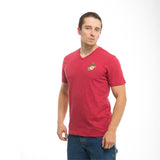 Military V-Neck Tee,Marines, Cardinal, S