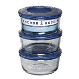 Glass Storage Containers Set of 3 BPA-Free Food Storage Round 2 Cup Microwave Safe Dishwasher Safe Stackable Storage Jars