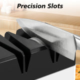 5 in 1 Electric Knife Sharpener Fast 5 Second Grinding Kitchen Automatic Knife Sharpening Machine with Rough & Fine Grinding Wheel for Chef Knives Fruit Cleaver Scissors USB Powered