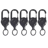 Outdoor Sporty Retractable Key Chain Tool - Heavy Duty Steel Wire Rope, Sturdy Carabiner Buckle & Spring Key Ring