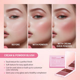 Lakerain Blush Cream Long Lasting High Pigmented Natural Pink Smooth Texture 2 IN 1 Cream & Powder Blusher Korean Makeup