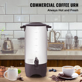 SucceBuy Commercial Coffee Urn 50 Cups Stainless Steel Large Coffee Dispenser 1000W Electric Coffee Maker Urn For Quick Brewing