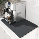 Coffee Machine Mat Rubber Backing Water-Absorbent Dish Drying Pad Kitchen Worktop Drainage Mat Home Decor