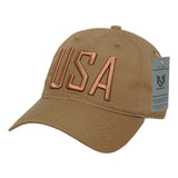 Relaxed Ripstop Cap, USA Text, Coyote