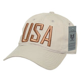Relaxed Ripstop Cap, USA Text, Khaki