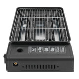 Gas Barbecue Grill, Butane LPG Stove 2.2KW Power, Camping Gas Stove Tabletop with Grilling Nets, Double-row Firepower Tubes