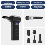 120,000 RPM Electric Turbine Blower, Portable Cordless Hair Dryer, Deep Cleaning Tool for Cars/Electronics/Home