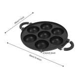 7-Hole Cake Mold Baking Pan with Handle Cake Cooking Pan Takoyaki Maker Non-stick Omelette Pan Kitchenware for Home Bakery Café