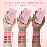 Lakerain Blush Cream Long Lasting High Pigmented Natural Pink Smooth Texture 2 IN 1 Cream & Powder Blusher Korean Makeup