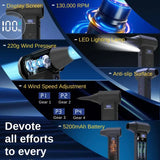 120,000 RPM Electric Turbine Blower, Portable Cordless Hair Dryer, Deep Cleaning Tool for Cars/Electronics/Home