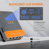 US EU Stock 60A 80A 100A Paralllel MPPT Solar Charge Controller 12V 24V 36V 48V Max PV 160Vdc Fit LifePo4 Batteria for Home RV