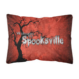 Caroline'S Treasures Welcome To Spooks Ville Halloween Canvas Fabric Decorative Pillow, Large, Multicolor