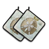 Caroline'S Treasures Sand Dollar Pair Of Pot Holders Sb3025Pthd, 7.5Hx7.5W, Multicolor