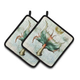 Caroline'S Treasures Mermaids & Mermen Mermaid Tail Pair Of Pot Holders Sb3039Pthd, 7.5Hx7.5W, Multicolor
