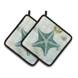 Caroline'S Treasures Starfish Pair Of Pot Holders Sb3043Pthd, 7.5Hx7.5W, Multicolor
