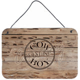 Caroline'S Treasures Genuine Cow Boy Branded Aluminum Metal Wall Or Door Hanging Prints, 8 X 12